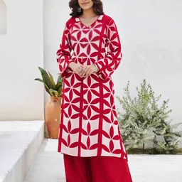 DIVASTRI Women Printed Regular Beads and Stones Kurta with Palazzos-picture-40