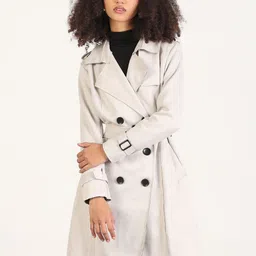 SHOWOFF Women Solid Trench Coat With Fabric Belt-picture-52