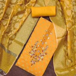 DIVASTRI Embellished Unstitched Dress Material-image-59
