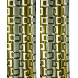 BELLA TRUE Green & White 2 Pieces Abstract Window Curtains-image-52