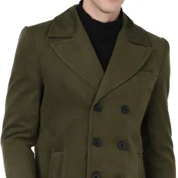 WOOL BLEND Solid Coat For Men-image-74