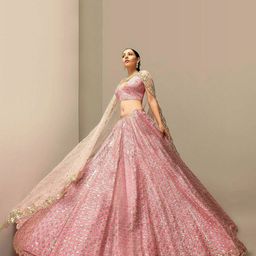 Trendmalls Embroidered Sequinned Semi-Stitched Lehenga & Unstitched Blouse With Dupatta-picture-5
