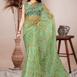 BAESD Floral Printed Organza Saree-image-84