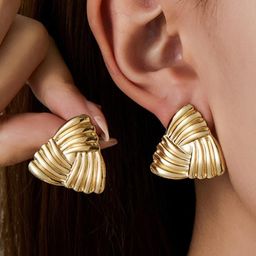 AKISON JEWELS Triangular Studs Earrings-image-88