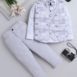 FOURFOLDS Boys Double-Breasted Three-Piece Suit-image-65