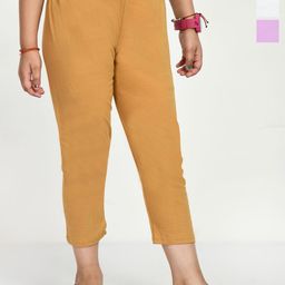 BAESD Girls Solid Pack Of 3 Pure Cotton Capris-image-76