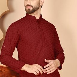 Anouk Men Geometric Embroidered Sequinned Kurta-picture-13