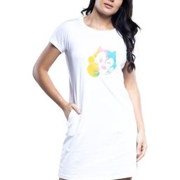 LAPPEN FASHION Printed Round Neck Half Sleeve Pure Cotton T-shirt Dress with Pocket-image-97