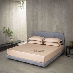 SANSAAR A DDECOR BRAND LIVE CONSCIOUSLY Orange Cotton King Bedsheet Set 2.74m x 2.74m-image-70