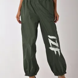 IZF Women Printed Loose Fit Pleated Jogger Trouser-image-19