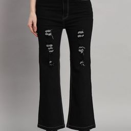 BAESD Women Flared High-Rise Mildly Distressed Stretchable Jeans-image-65