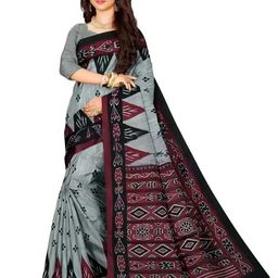 TITHI SAREES Ethnic Motifs Printed Solid Pure Cotton Sambalpuri Saree-picture-47
