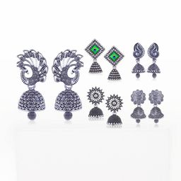 Sangria Silver-Plated Alloy Earrings-91