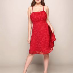 zink london Zink Women Crimson Red Textured Sleeveless Short Dress-picture-45