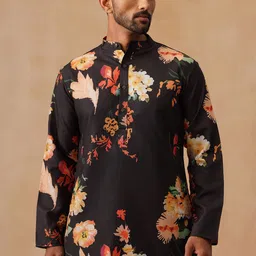 Jompers Floral Printed Mandarin Collar Straight Cotton Kurta-image-61