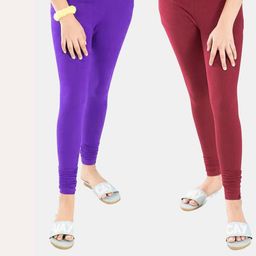Tik Tok WEARS Girls Purple Churidar Length Leggings-image-90