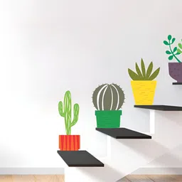 LANSTICK Green & Yellow Printed Plant Pot Wallsticker-image-83