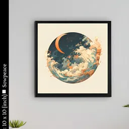 SOWPEACE Beige & Teal 1 Piece Canvas Abstract Wall Photographs-image-8