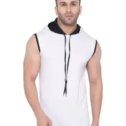 Blisstone Men Solid Hooded Cotton Slim Fit T-shirt-image-95
