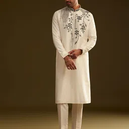 KALKI Fashion Floral Embroidered Thread Work Kurta With Trousers-picture-33