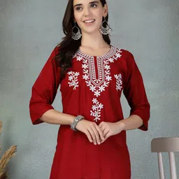 Moda Rapido Women Floral Embroidered Kurti-image-89