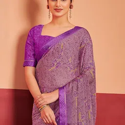 Anouk Ethnic Motifs Printed Daily Pure Chiffon Saree-picture-37