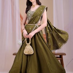 Kinjo Embroidered Sequinned Ready to Wear Lehenga & Blouse With Dupatta-image-54