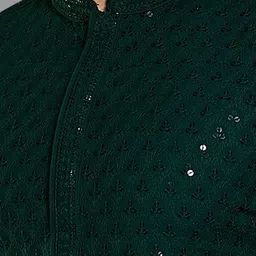 DIVISIVE Men Ethnic Motifs Embroidered Regular Sequinned Kurta with Pyjamas image 2