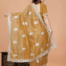 KALINI Ethnic Motifs Net Fusion Saree image 3