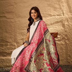InWeave Round Neck Kurta with Palazzos & Dupatta image 3