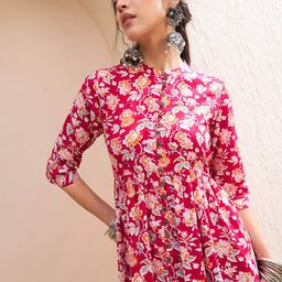 Shae by SASSAFRAS Floral Printed Pleated Kurti-image-28