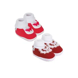 NESKA MODA Girls Maroon Cotton Booties-picture-8