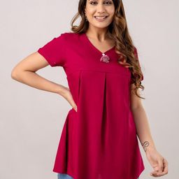 RAISHREE V-Neck A-Line Top-image-97