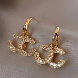 SZNArtificial Stones Studded Contemporary Korean Drop Earrings-18