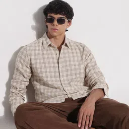 SHOWOFFFF Men Comfort Slim Fit Micro Checked Casual Shirt-image-65
