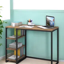 Ikiriya Beige & Black Teak Finish With Metal Frame Study Table-27