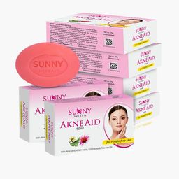 SUNNY HERBALS Set Of 6 Akne Aid Soap Enriched With Aloevera & Tea Tree Oil - 75 g Each-3