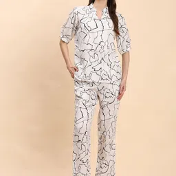 Noia Abstract Printed Short Sleeve Top With Trouser Co-Ords-picture-13