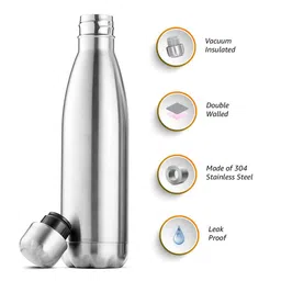 Kuber Industries Silver-Toned Set Of 2 Solid Water Bottle image 3