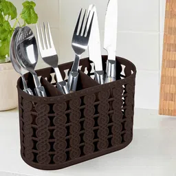 Kuber Industries Brown Pack of 2 Self Design Stationery Organizer With 3 Compartments-4