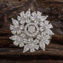 Kushal's Fashion Jewellery Rhodium-Plated Cubic Zirconia-Studded Finger Ring-picture-36