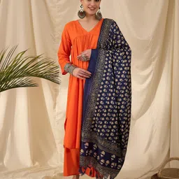 InWeave Women Regular Kurta with Palazzos & With Dupatta-3