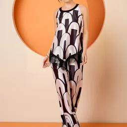 Antheaa Printed Top With Palazzo Co-Ords-picture-52