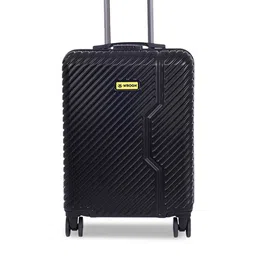 WROGN Textured Soft-Sided Small Black Unisex Trolley Bag-12
