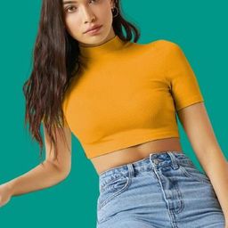 Dream Beauty Fashion Women Solid High Neck Fitted Crop Top-picture-10