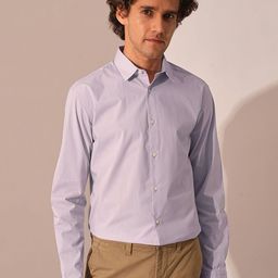 SELECTED Men Spread Collar Solid Cotton Slim Fit Formal Shirt-image-85