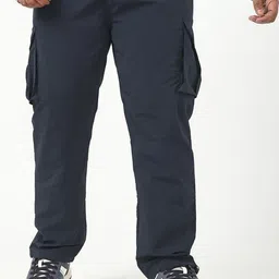 Bewakoof Plus Men Navy Blue Plus Size Cargo Pants-image-69