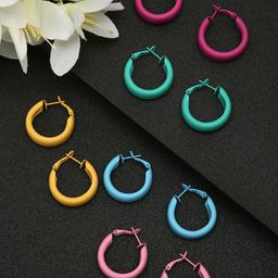YouBella Set Of 5 Circular Shaped Half Hoop Earrings-89