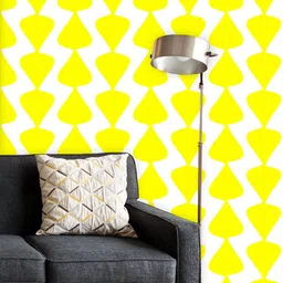 ArtzFolio Printed UV-Resistant Anti-Bacterial Yellow White Modern Style Peel & Stick Wallpaper-image-66