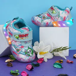 BAESD Kids Printed Round Toe Lightweight LED Sneakers-image-89